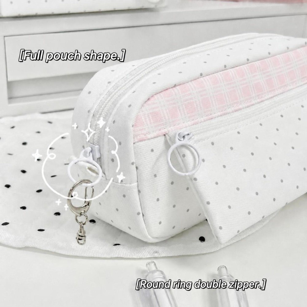 Ästhetisches Polka-Dot-Karo-Fe – Aesthetic Large Pencil Case Pouch Bewertung und Preis