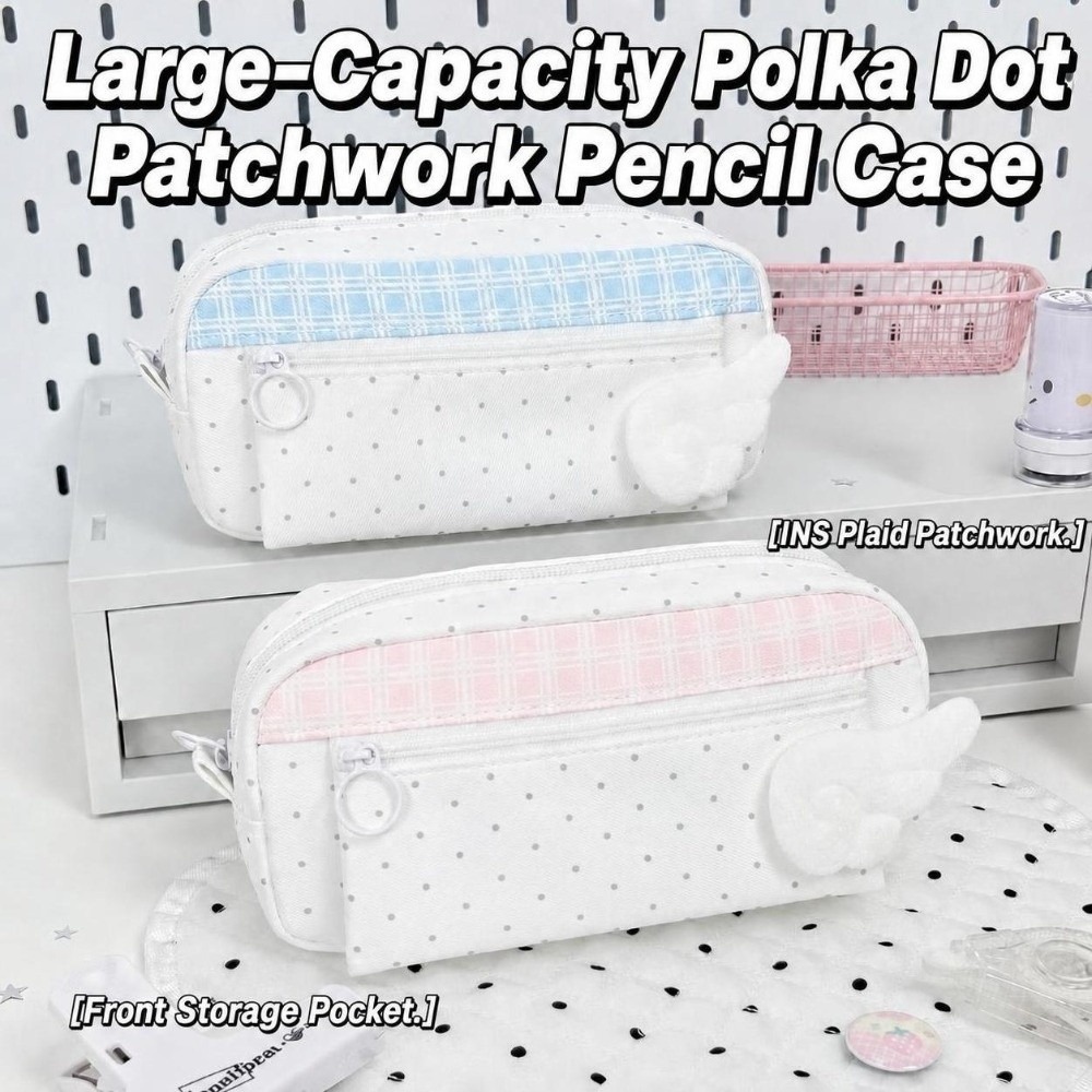 Ästhetisches Polka-Dot-Karo-Fe – Aesthetic Large Pencil Case Pouch Bewertung und Preis