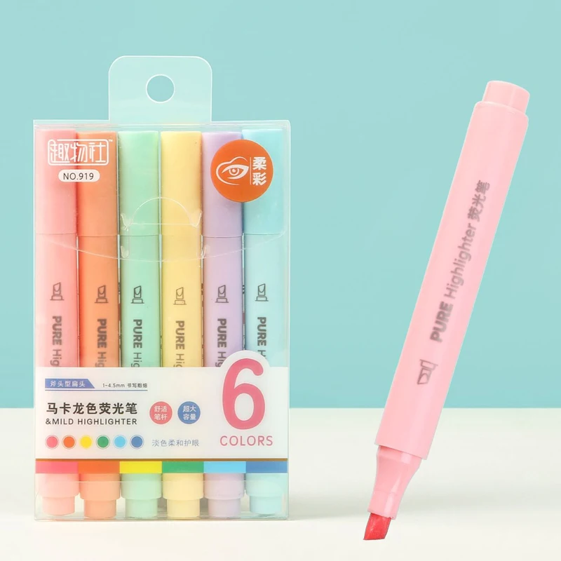 6-teiliges Pastell-Textmarker- – Pastel Highlighter Set Double Ended Bewertung und Preis